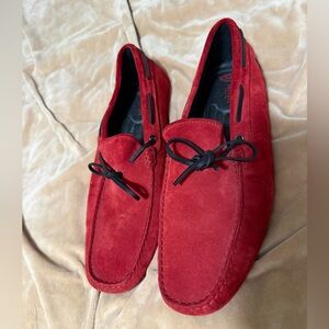 Tod’s Red Suede Ferrari Loafers Men’s 10